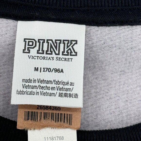 Victorias Secret PINK Buffalo Plaid Sweatshirt gray Size Medium womens new - Picture 2 of 11